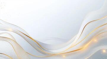 Elegant flowing lines, gold accents on a light background photo