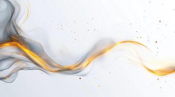 Abstract swirling smoke, gold particles photo