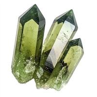 Cluster of green quartz crystals photo
