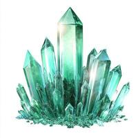 Emerald crystal cluster, radiant and sharp photo
