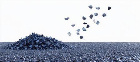 Pile of stones dispersing photo
