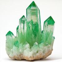Emerald-green crystal cluster photo