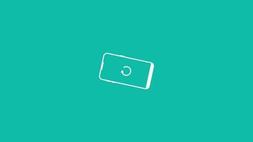 Modern Phone Outline Animation on Teal Background Loopable Element video