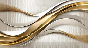 Abstract wavy design with gold and white metallics photo