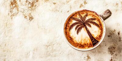 Latte Art Palm Tree photo