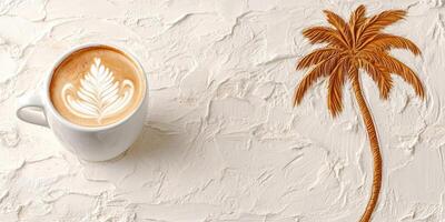 Creamy Latte with Palm Tree photo