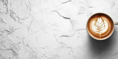 Latte art on a textured surface photo
