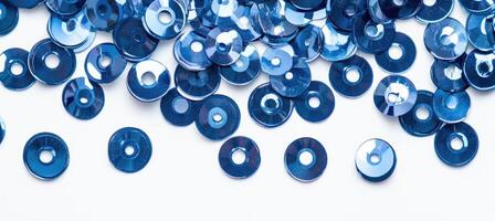Scattered Cobalt Blue Circular Sequins photo