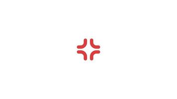 Red anger symbol emoji pulsating 2D cartoon object animation. Anime effect. Emotional pulsing. Frustration, rage, annoyance comic expression animated flat colorful item 4K isolated on white video