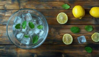 Refreshing iced drink ingredients photo