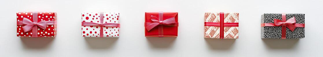 Wrapped Gifts in Various Patterns photo