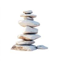 A balanced stack of smooth white stones photo