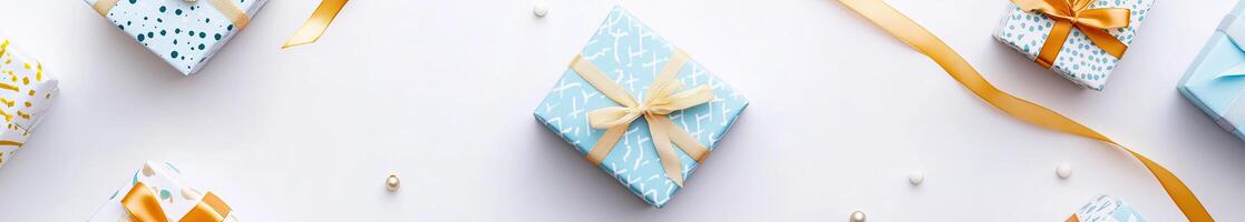 Wrapped Gifts on a Light Background photo
