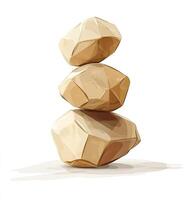 Stacked stones, balanced and serene photo