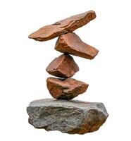 Stacked stones in precise balance photo