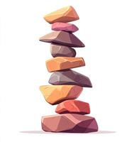 Balanced stones in a towering stack photo