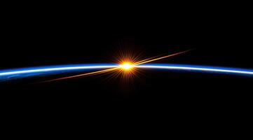 Sunrise over Earth from space photo