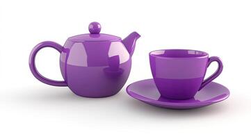 Purple tea set, simple and elegant photo