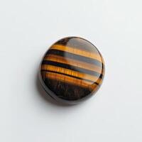 Polished tiger eye cabochon photo