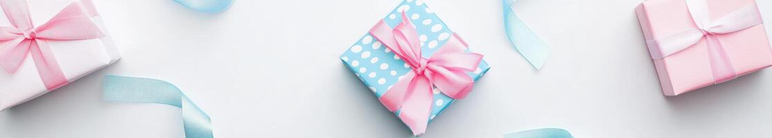 Pastel Gift Boxes with Ribbons photo