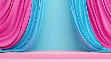 Pink and Blue Drapery Backdrop photo