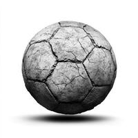 Weathered soccer ball, showing extensive cracking photo