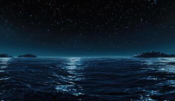 Starry night over the ocean photo