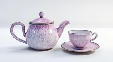 Elegant pink tea set photo