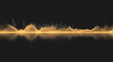 Abstract cityscape horizon, ethereal, digital art photo