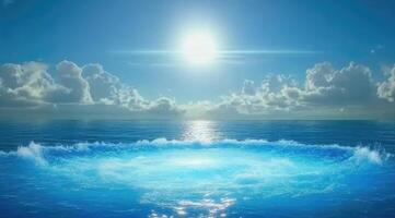 Serene ocean scene under a brilliant sun photo