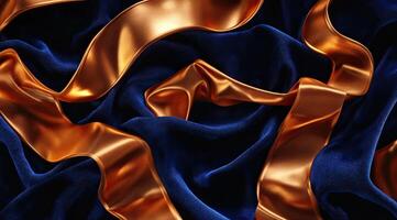 Luxurious Draped Fabric with Gold Accents photo