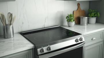 Modern stovetop with sleek design photo
