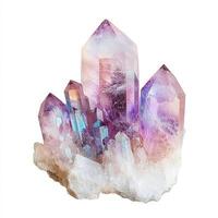 Radiant cluster of amethyst quartz crystals photo