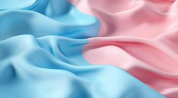 Delicate drapes of light blue and soft pink silk photo