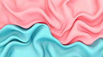 Soft, flowing fabric in shades of light teal and blush pink photo