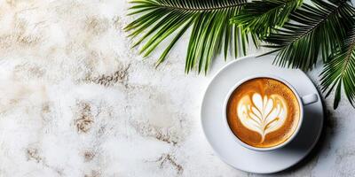 Relaxing Latte on a Marble Surface photo