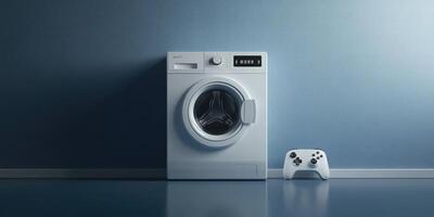 Modern Laundry Appliance and Gaming Controller photo