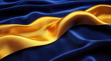 Rich, flowing fabric, deep blue and gold photo