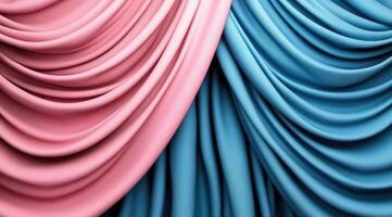 Draped fabrics in soft pink and blue photo