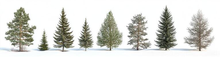 Coniferous Trees in a Row photo