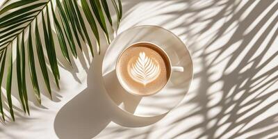 Latte art with tropical vibe photo