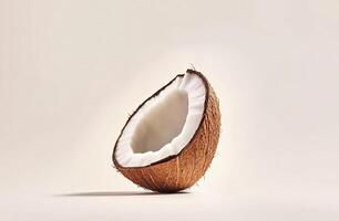 Half coconut, light background photo