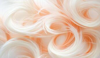 Soft, flowing, light peach and white strands photo