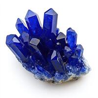 Vibrant cluster of deep blue crystals photo