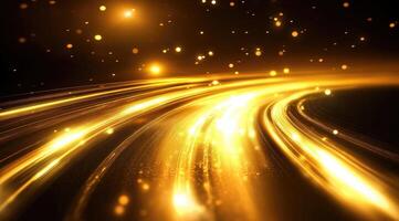 Golden, curving pathways of light photo
