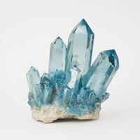 A cluster of light blue crystals photo