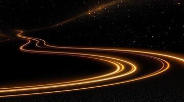 Golden cosmic pathways winding through the darkness photo