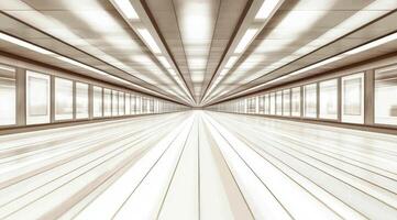Empty, modern, light-filled corridor photo
