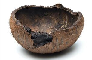 Hollowed coconut shell bowl photo