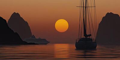 Sunset Serenity at Sea photo
